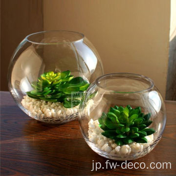 カスタムミニクリアラウンドガラス花瓶の植木鉢